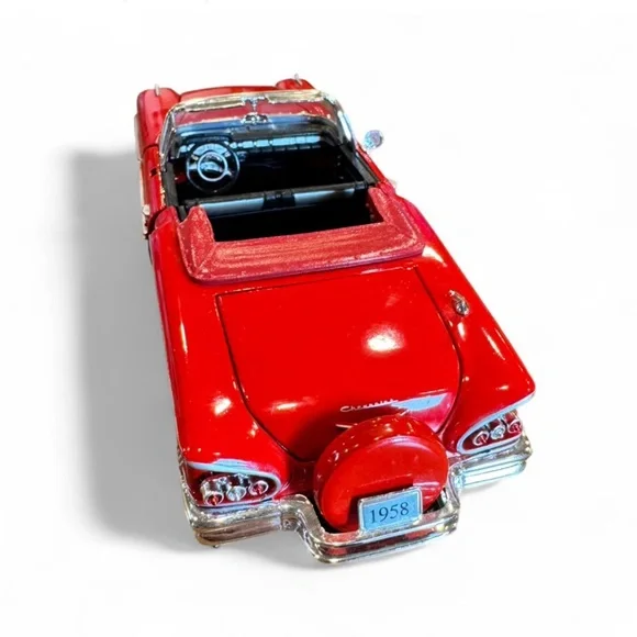 Vintage 1958‎ Chevrolet Impala Model Car 1:24 Scale Red Convertible Testors Easy - Picture 11 of 12